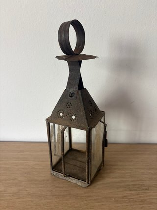 Antigua lámpara farol candil rústico