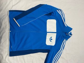 Sudadera Adidas Original Cremallera Azul/Blanco