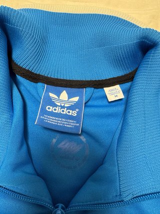 Sudadera Adidas Original Cremallera Azul/Blanco