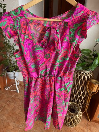 Vestido Estampado Multicolor Talla M