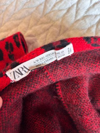Conjunto Boina y Bufanda Zara Leopardo retro niña