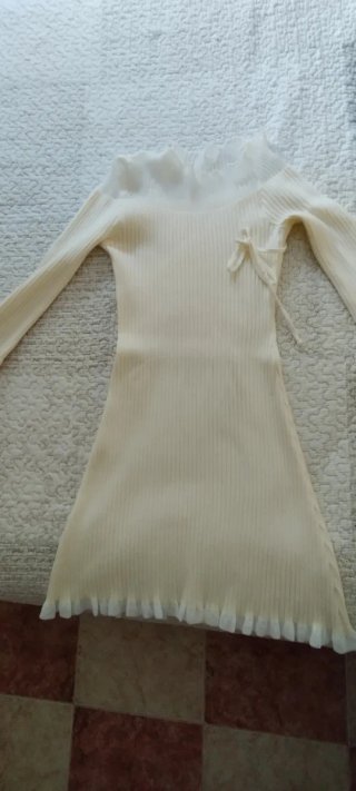 Vestido canalé beige talla XS