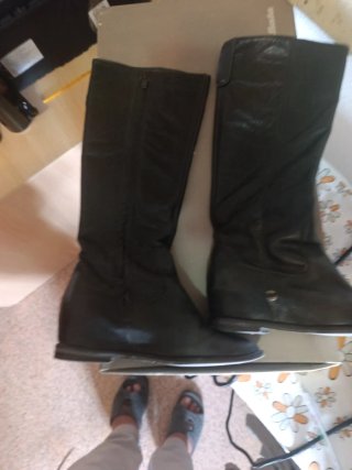 Botas altas piel mujer negras precio original 119€