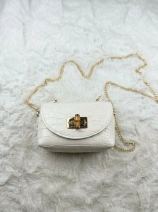 Bolso Vera Pelle Blanco y Dorado