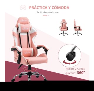 Silla Gaming Ergonómica Rosa Vinsetto