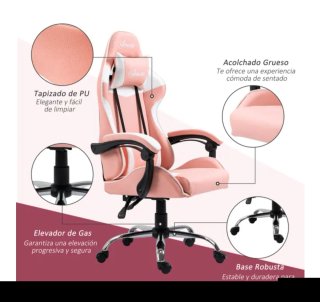 Silla Gaming Ergonómica Rosa Vinsetto