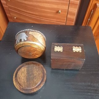 Set de 2 Cajas Decorativas de Madera