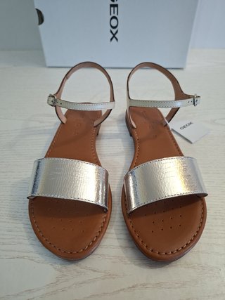 Sandalias Geox Sozy S Plateadas Talla 37