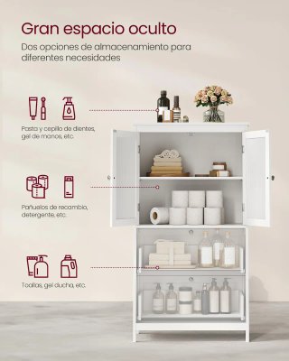 Mueble Armario Baño 2 Puertas Vasagle BBC551P31