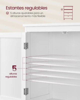Mueble Armario Baño 2 Puertas Vasagle BBC551P31