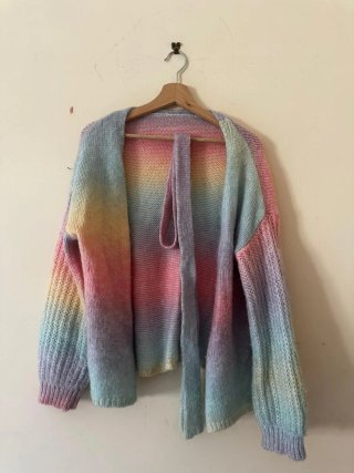 Cardigan oversize arcobaleno vintage