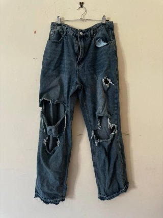 Jeans Bazy strappati grunge streetwear