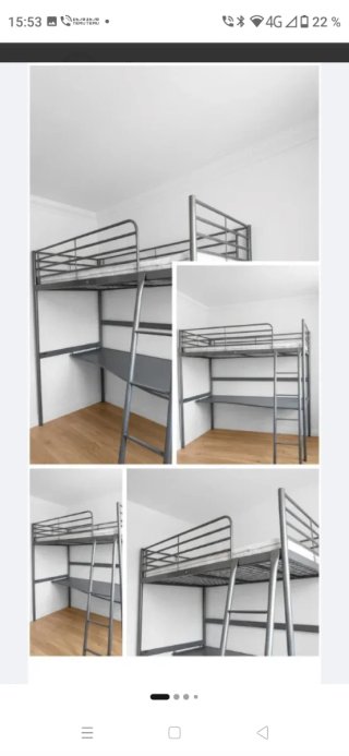 Litera Cama Alta con Escritorio