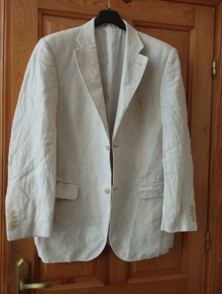 Chaqueta de lino beige