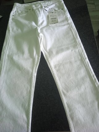 Pantalón Blanco Zara Talla 38