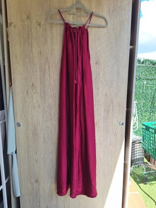 Vestido largo fucsia estilo boho Azalea