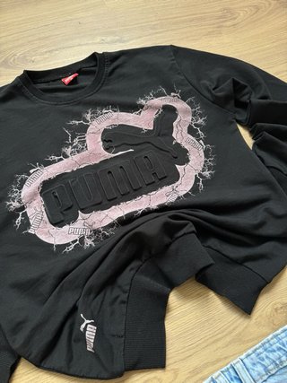 Sudadera Puma Negra Logo Relieve
