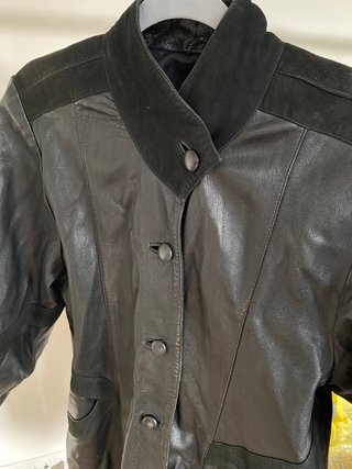 Chaqueta de cuero vintage negra
