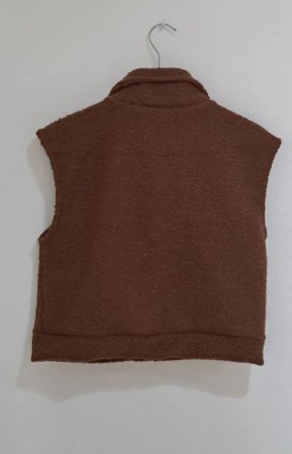 Chaleco marrón de tejido bouclé borreguito nuevo