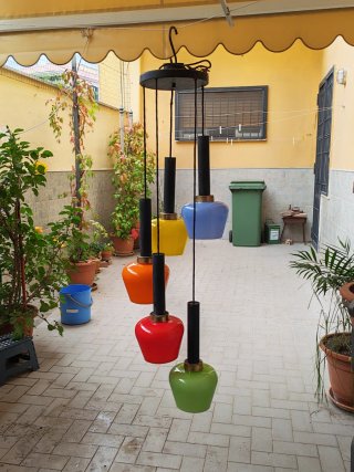 Lampadario a sospensione multicolore