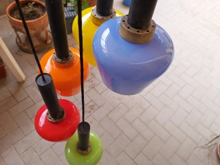 Lampadario a sospensione multicolore