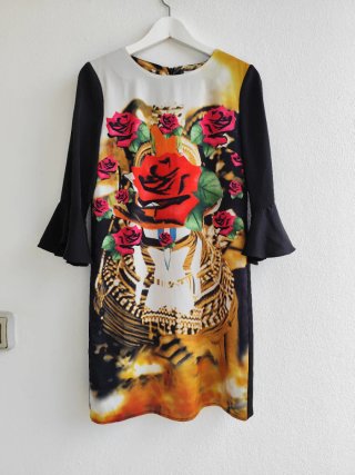 Vestido Teria Yabar Talla S Estampado Rosas