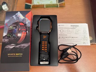Smartwatch Deportivo Negro y Naranja