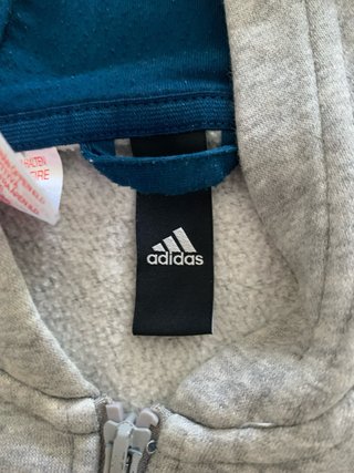 Sudadera con cremallera adidas gris