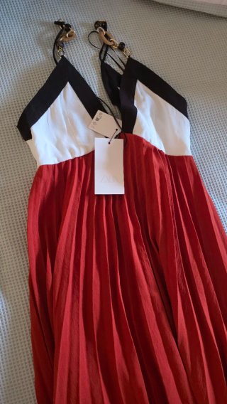 Vestido Midi Plisado Zara Talla XS