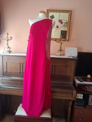 Vestido largo fucsia