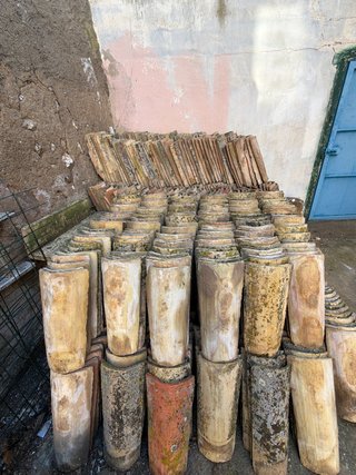 Tejas de barro antiguas en venta por lotes o unida