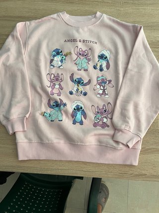 Sudadera Zara Stitch Rosa
