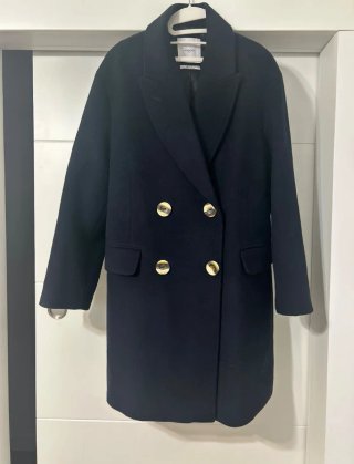 Abrigo Mango azul marino talla M