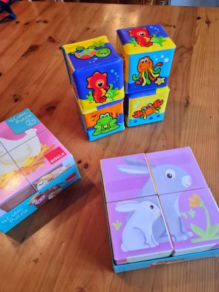 2 Sets de Puzzles Cúbicos Infantiles