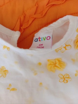 Conjunto Infantil Amarelo e Branco