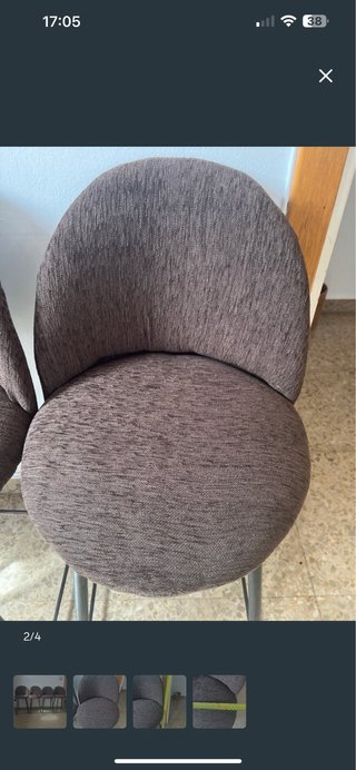 Taburete Chenilla Marron Chocolate