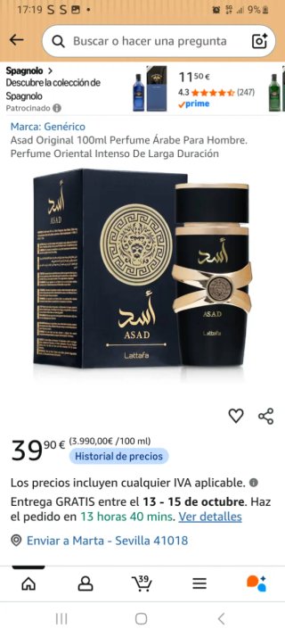 Perfume Lattafa Asad 100ml Comprado x equivocacion