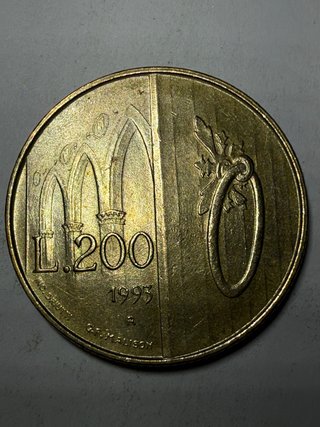Moneta 200 Lire San Marino 1993