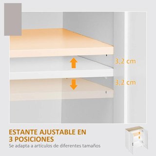 Mueble Auxiliar 2 Puertas Estante Ajustable Blanco