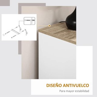 Mueble Auxiliar 2 Puertas Estante Ajustable Blanco