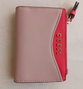 Monedero Guess bicolor Rosa y Beige