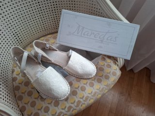 Maredas Espadrilles color crudo Comunión Niña