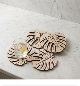 Set 4 Sottobicchieri in legno