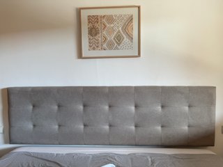 Cabecero Capitoné Chenille Gris 180x55cm