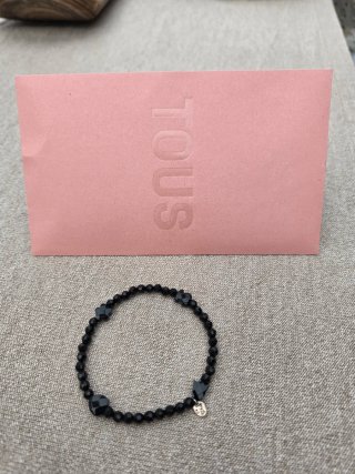 Pulsera Tous Onix Negra Corazones y Osos