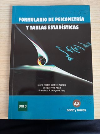 Formulario de psicometría (Psicología UNED)