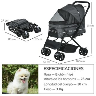 Carrito para Perro Plegable Mango Reversible Usado