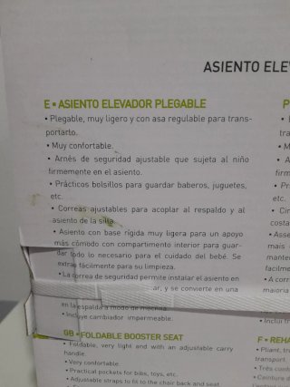 Asiento Elevador Plegable Nio Arlo. Precintado.