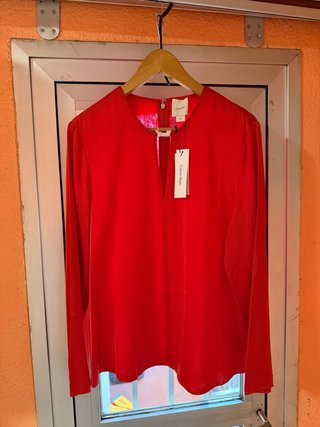 Blusa Manga Larga Calvin Klein Roja