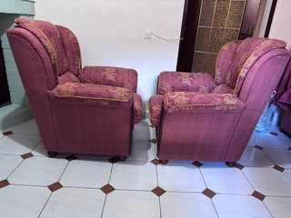 Pack 2 sillones tela y madera